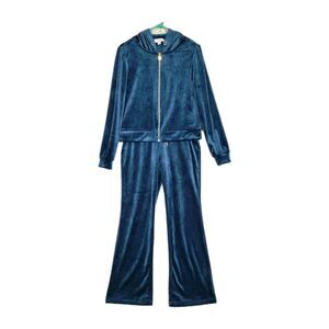 Magaschoni Dark Teal Velour Track Suit Womens Medium *Read*